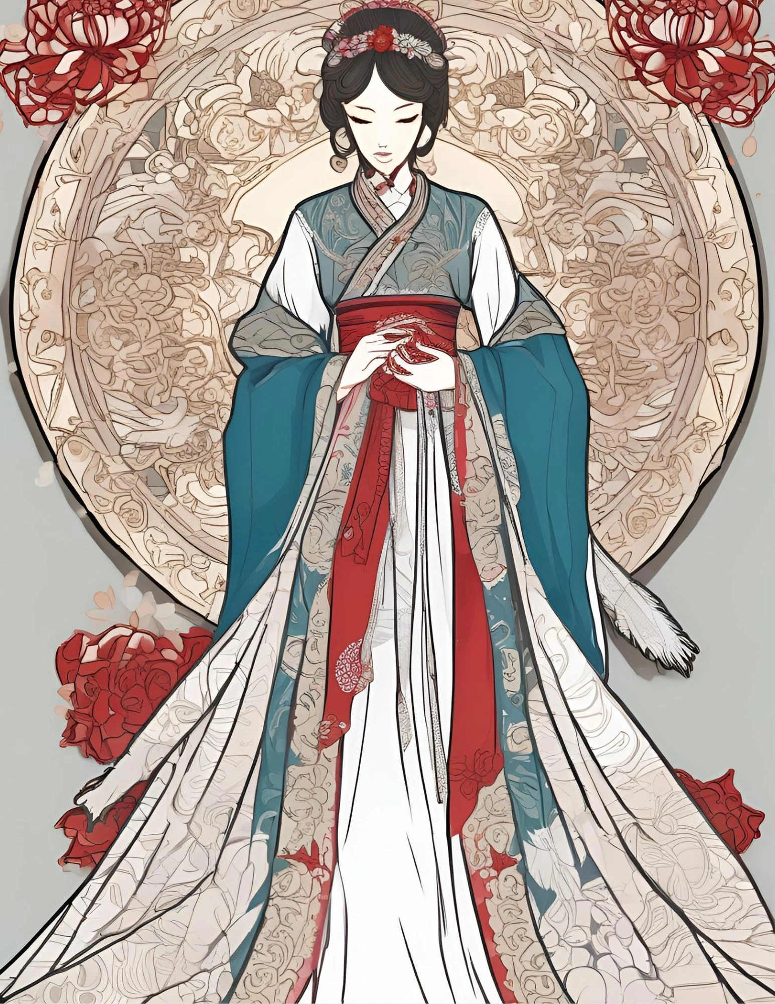 Hanfu Bridal Coloring Book