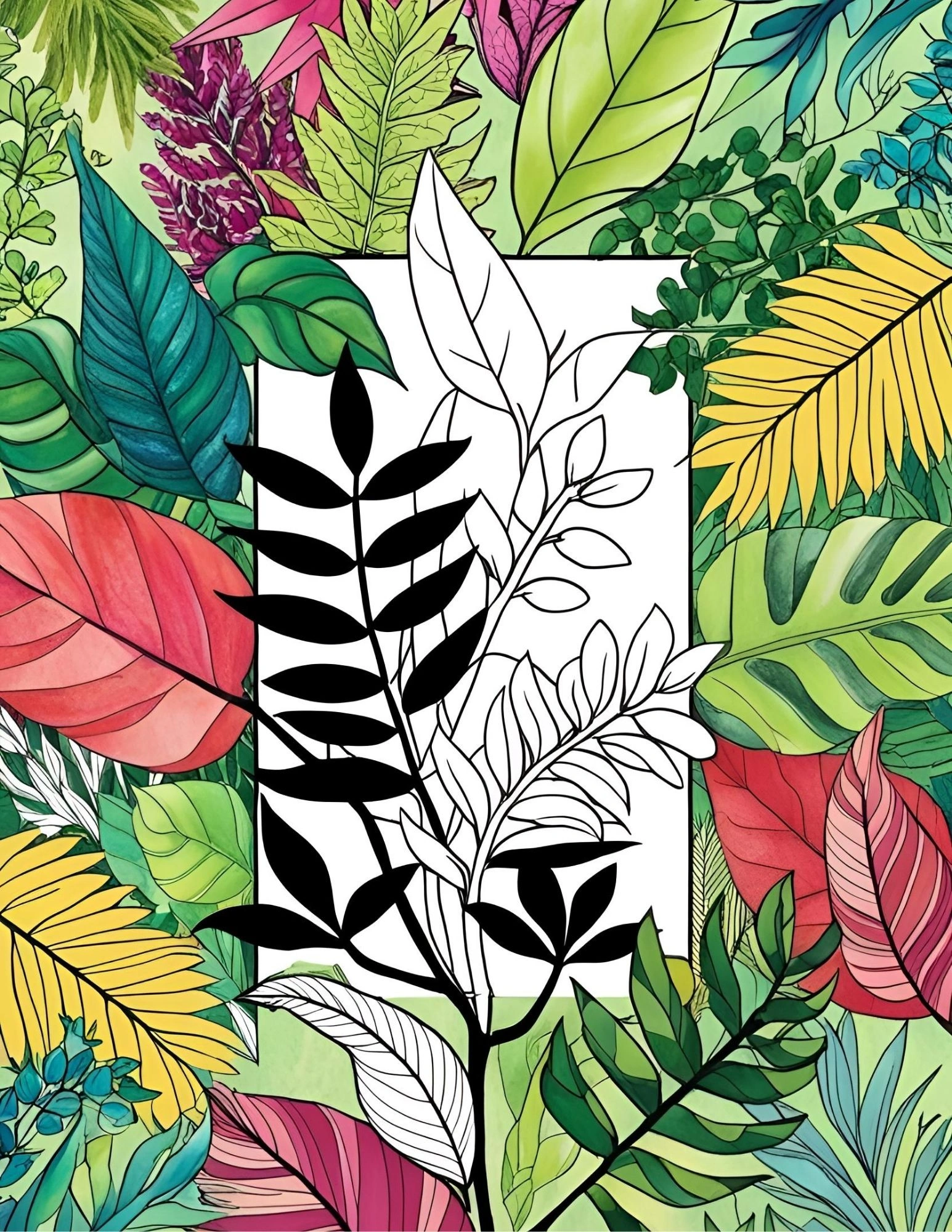 100 Leaf Coloring Pages